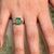 Natural Emerald Sapphire Ring 6.25 14k White Gold 3.49 TCW Certified For Sale - Image 4 of 14