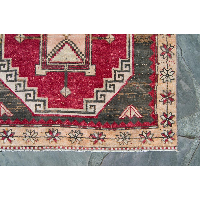 Brown House of Séance - 1960s Vintage Malatya Red Brown Medallion Wool Hand-Knotted Runner - 3'5" X 12'2" For Sale - Image 8 of 11