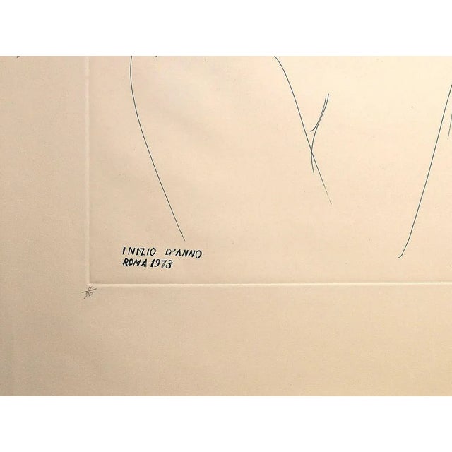 Emilio Greco, Inizio D'anno, Etching, 1973 For Sale - Image 3 of 4