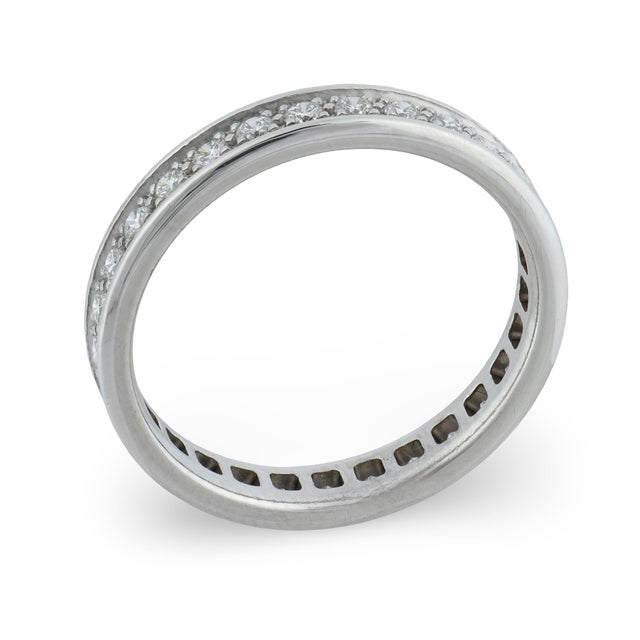 Cartier Cartier Vintage Diamond 18k White Gold Eternity Band, Size 6 For Sale - Image 4 of 5