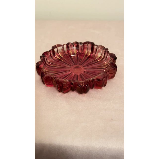 Mid-Century Modern 1960s Vintage Carnival Glass Cranberry Astray For Sale - Image 3 of 5