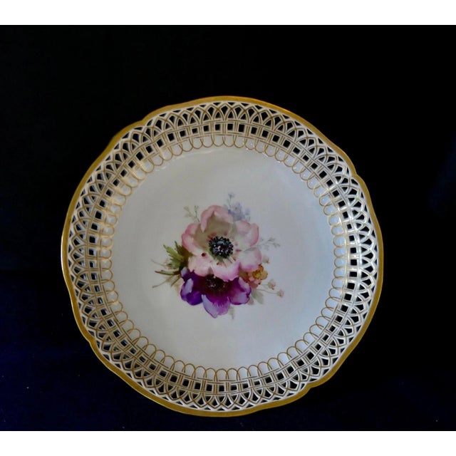 Early 20th Century Early 20th Century KPM Compote with Hand Painted Floral Center For Sale - Image 5 of 11