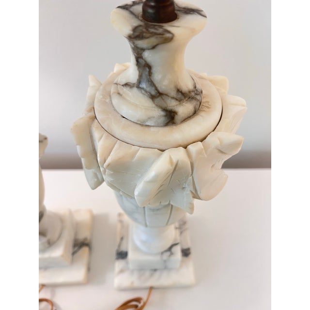 Stone Antique Marble Lamps - a Pair For Sale - Image 7 of 12