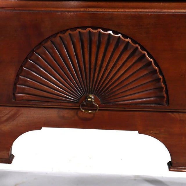 Antique Kindel Queen Anne Style Cherry 11 Drawer Chest With Carved Shell C1930 For Sale - Image 9 of 18