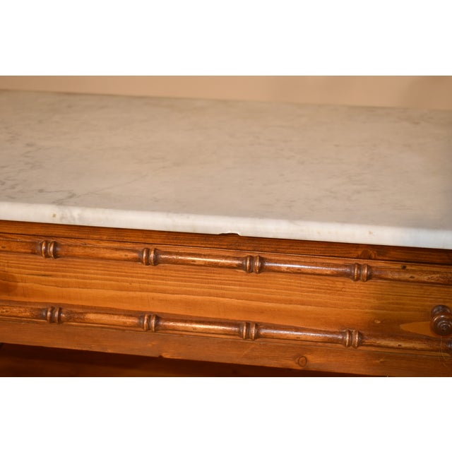 Brown Pair of Vintage Faux Bamboo BedsIde Table For Sale - Image 8 of 8