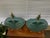 Ceramic 1980s Postmodern Seafoam Green Ceramic Glazed Table Lamps With Lucite Base - a Pair For Sale - Image 7 of 8
