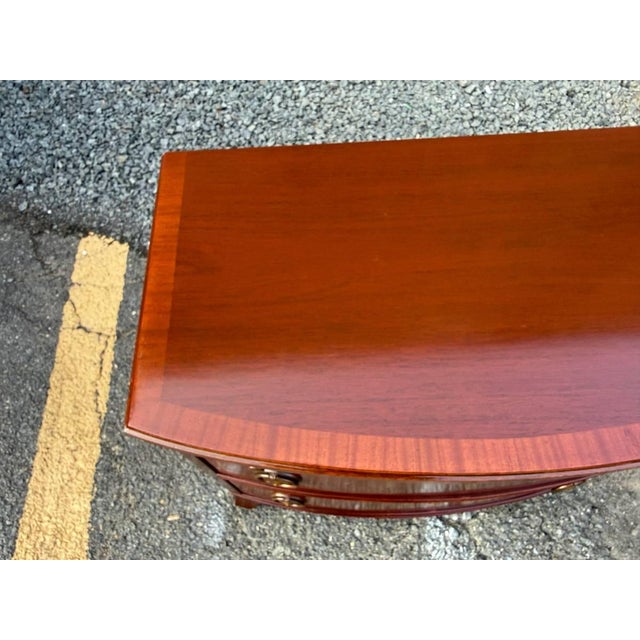 Vintage Georgian Style Mahogany Inlaid Serpentine Front Chest of Drawers , For Sale - Image 14 of 18