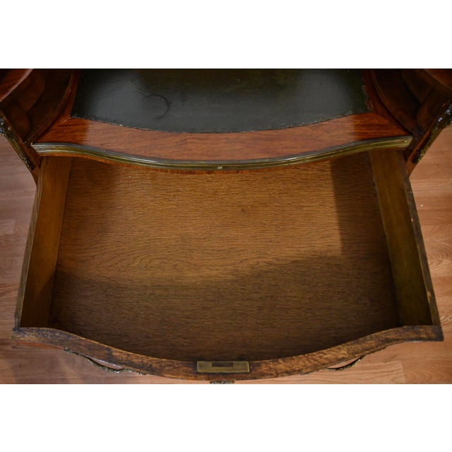 1890s Antique French Louis XV Walnut Inlaid Ladies Writing Desk Bonheur-Du-Jour For Sale - Image 12 of 18
