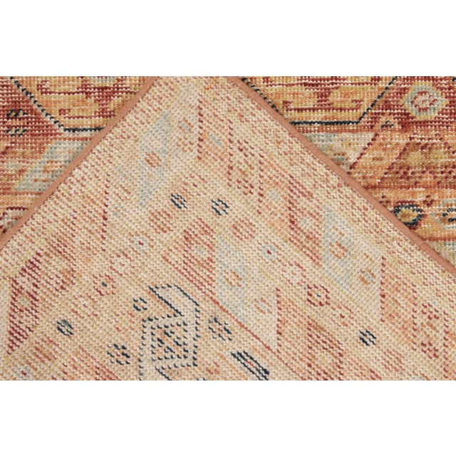 Distressed Tribal Style Square Rug in Orange, Red & Blue Pattern by Rug & Kilim For Sale In New York - Image 6 of 6