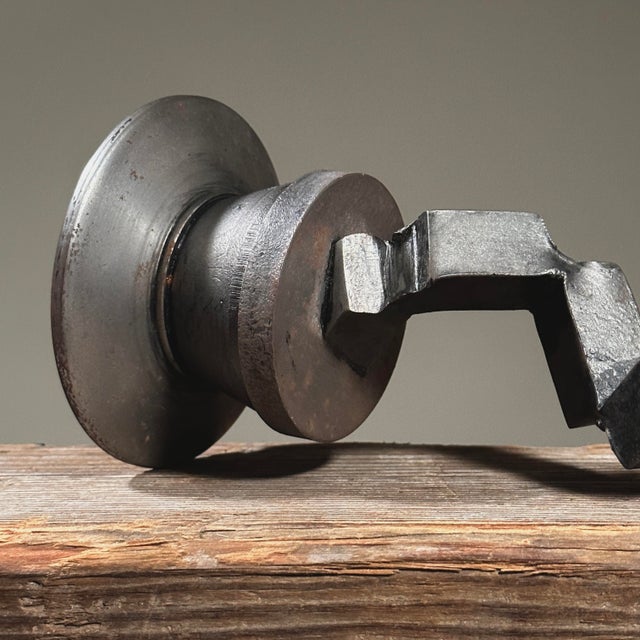 Metal Brutalist Hand Forged Noguchi Style Steel Abstract Sculpture, Signed For Sale - Image 7 of 8