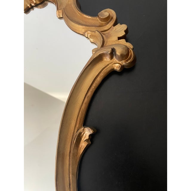 Italian Rococo Baroque Gold Guild Depose Made in Italy 26” Mirror For Sale - Image 11 of 12