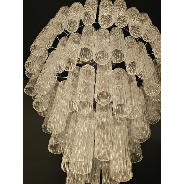Vintage Murano Glass Cylindrical Tubes Chandelier in the style of Barovier, Venice, Italy, 2007 For Sale - Image 4 of 18