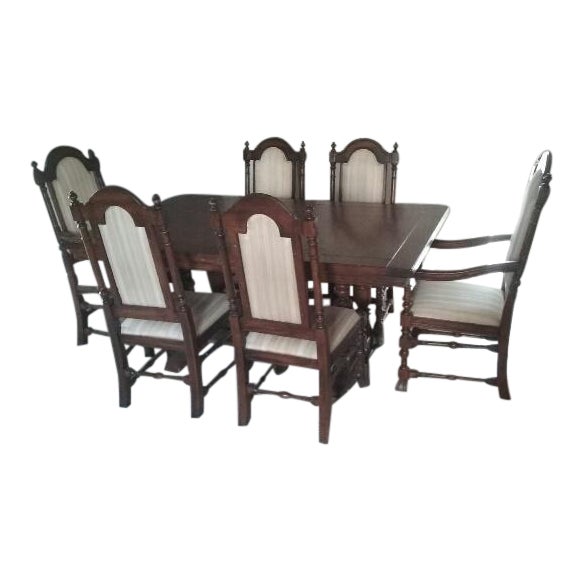 Ethan Allen Royal Charter Oak Collection Dining Set Set of 7 Chairish