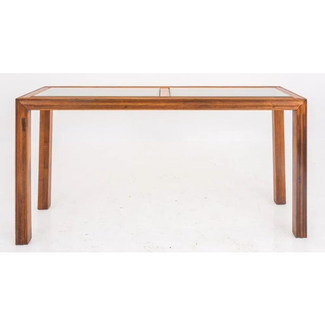 Modern Widdicomb Manner Modern Wood and Glass Table, 1980s For Sale - Image 3 of 10