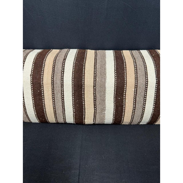 Contemporary Turkish Hemp Pillow Cushion Natural Beige Brown Cushion Cover 14x45 For Sale - Image 3 of 4