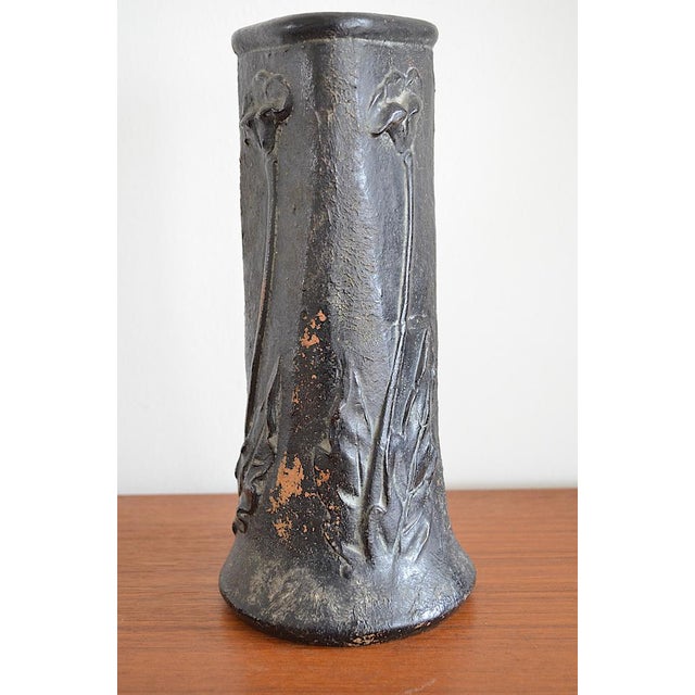 Ceramic Art Nouveau Ceramic Vase with Floral Motif, 1910s For Sale - Image 7 of 11