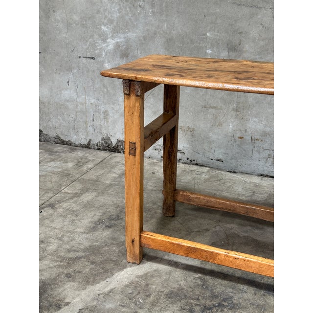 French Provincial 19th Century French Provincial Farm Table Primitive Console For Sale - Image 3 of 10
