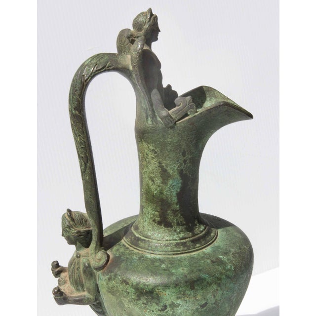 19th C. Grand Tour Bronze Ancient Roman Ewer For Sale - Image 4 of 8