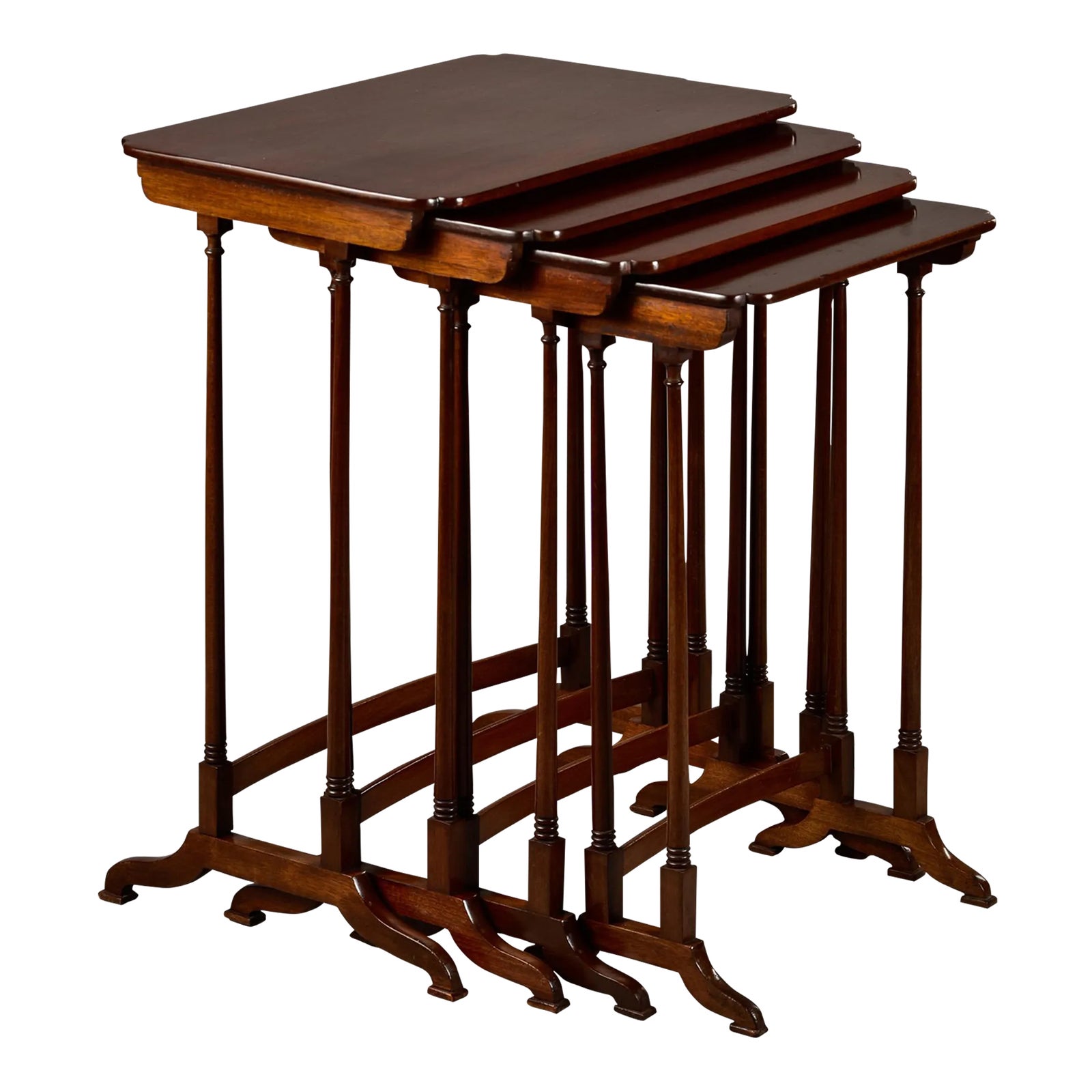 Set Early 20th Century English Quartteto Mahogany Tables Chairish