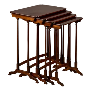 Set Early 20th Century English Quartteto Mahogany Tables