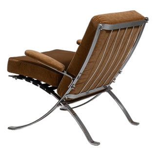 1960-1969 Italy Warm Burnt Orange Chrome-Frame Lounge Chair For Sale