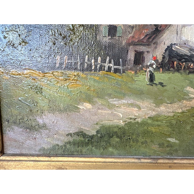 Th Linsyer, Lively Landscape by a River, 1890s-1910s, Oil on Canvas, Framed For Sale - Image 7 of 17
