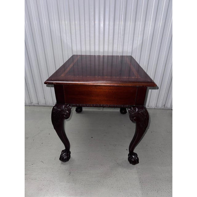 Late 20th Century Thomasville Mahogany End Tables – Chippendale Ball & Claw – Matched Pair For Sale - Image 9 of 12