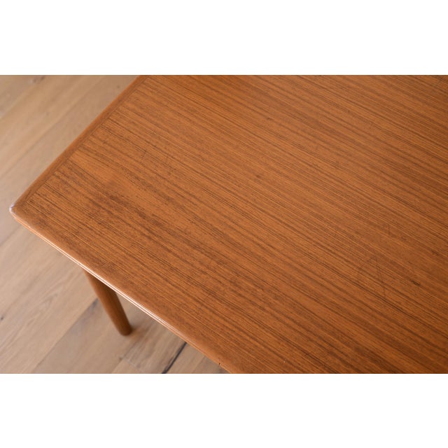 Orange Kurt Ostervig Style Danish Teak Extendable Dining Table With Hidden Leaves For Sale - Image 8 of 13