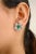 Emerald Encompassed With Diamonds Floral Stud Earrings in 14k White Gold- A Pair For Sale In New York - Image 6 of 11