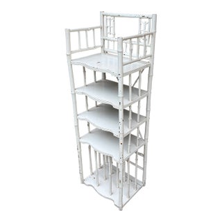 Late 19th Century American Victorian White Painted Bamboo Étagère For Sale