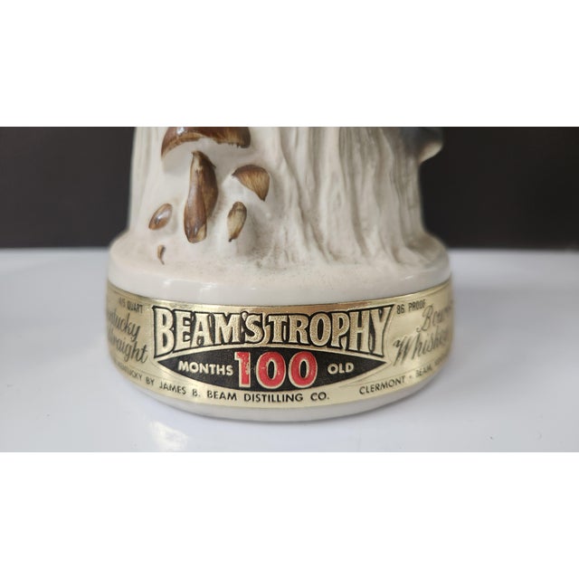 1960s Mid-Century Modern Jim Beam “Beam’s Trophy” Cardinal Ceramic Decanter, Americana Barware For Sale - Image 12 of 16