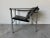 Vintage Italian Lc1 Style Leather and Chrome Lounge Chair For Sale - Image 4 of 17
