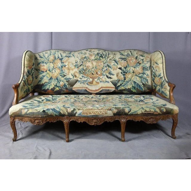 Louis XV Sofa in Aubusson XIX Tapestry For Sale - Image 11 of 13
