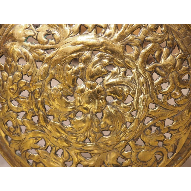Wood A Mounted 17th Century Cut Brass Bassinoire Cover From France For Sale - Image 7 of 10