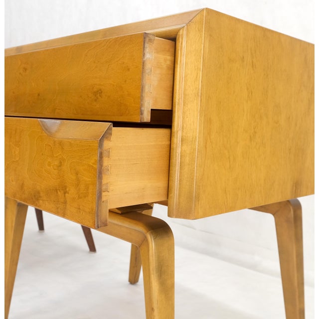 Edmond J. Spence Pair Swedish Edmond Spence 2 Drawer Blond Birch Night Bed Stands Cabinets MINT! For Sale - Image 4 of 16