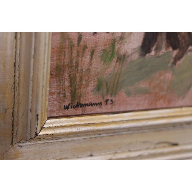 Harry Wichmann, Tree Trunks, 1953, Oil on Panel, Framed For Sale - Image 6 of 17