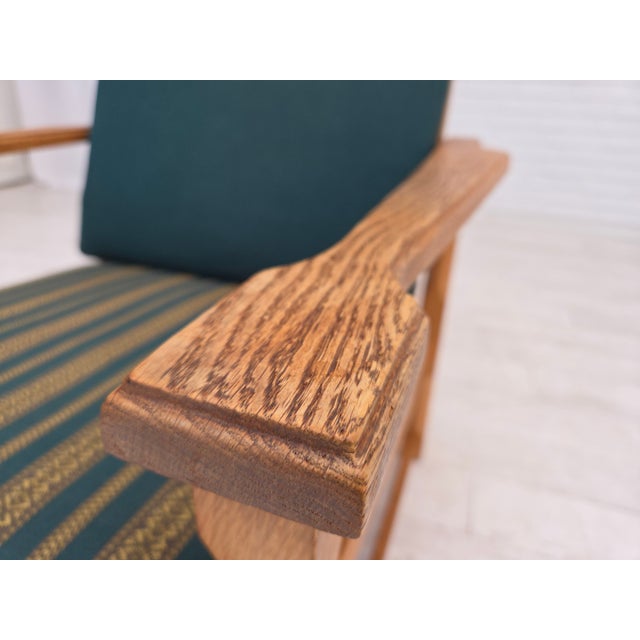 Scandinavian Lounge Chair in Green Wool and Oak, 1970s For Sale - Image 18 of 18
