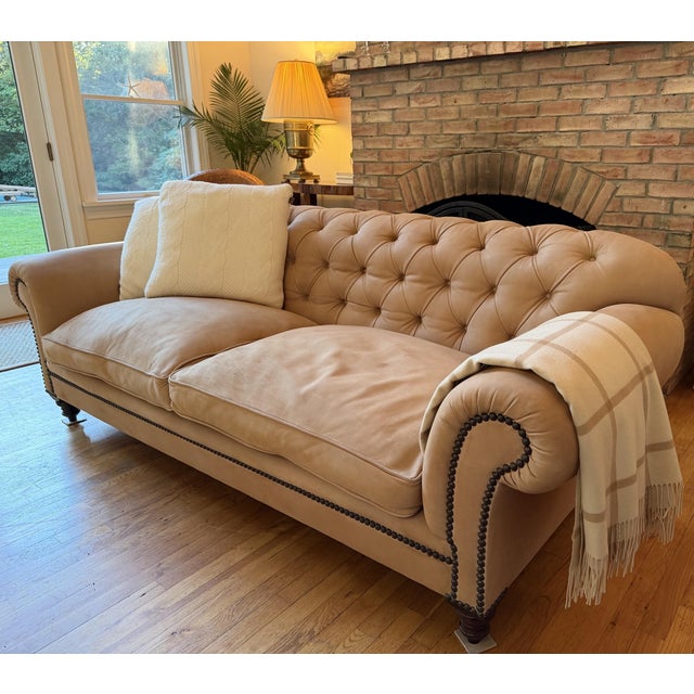 George Smith Chesterfield Sofa in Nubuck Leather For Sale - Image 18 of 18