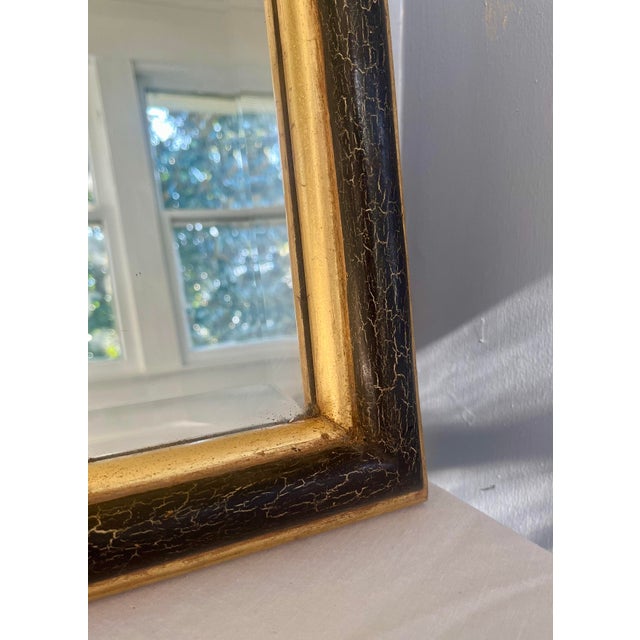 Wood 1960s Hollywood Regency Architectural Giltwood Wall Mirror With Beveled Glass For Sale - Image 7 of 12