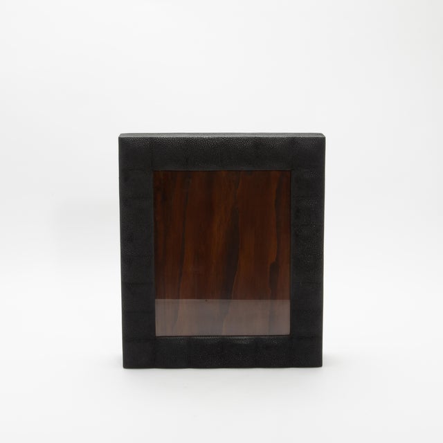 Picture Frame 8x10” in Quilted Black Shagreen by R&y Augousti For Sale In Los Angeles - Image 6 of 10