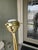 Glass Vintage 5-Light Floor Lamp Polished Brass Body Stylized Calla Lily Flower Shades For Sale - Image 7 of 12