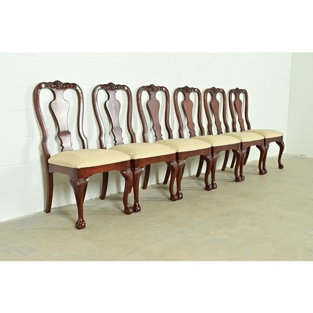 Thomasville Thomasville Chippendale Carved Cherry Wood Dining Chairs, Set of Six For Sale - Image 4 of 13