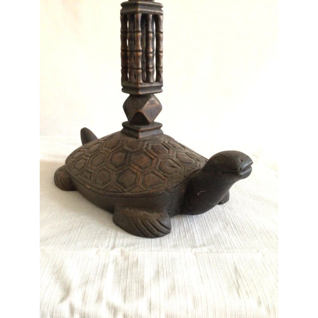 1960s Hand-Carved Wood Turtle Candlestick For Sale In New York - Image 6 of 10