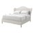 Transitional Style Upholstered King Bed in Silver For Sale