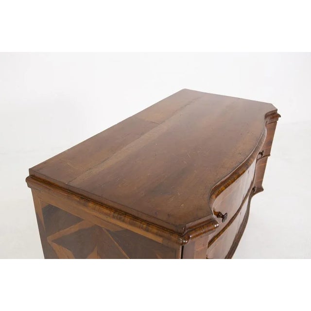 Brown Antique Italian Baroque Walnut Root Dresser, Veneto For Sale - Image 8 of 13