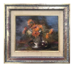 Early 19th Century Impressionist Painting by Auguste Boulard "Vase De Fleurs"