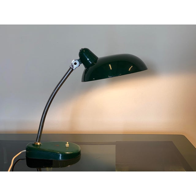 1960s table lamp produced by G. Seminara, steel and green lacquered metal This piece has an attribution mark, I am sure...
