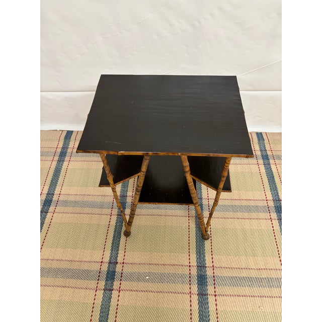 Early 20th Century Burnt Bamboo Side Table For Sale - Image 11 of 12