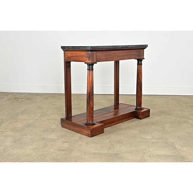 Brown French Empire 19th Century Mahogany Console Table For Sale - Image 8 of 12
