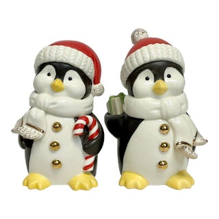 Vintage Americana Traditional Lenox Penguin Salt and Pepper Shakers - A Pair, Christmas For Sale